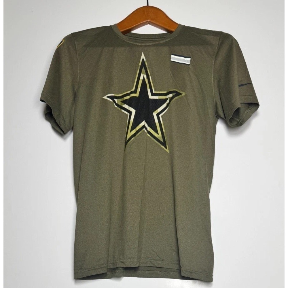 Dallas Cowboys T Shirt Mens Small Olive Green Nike Football NFL Dri Fit Tee